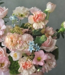 淡雅柔粉.母親節提籃花